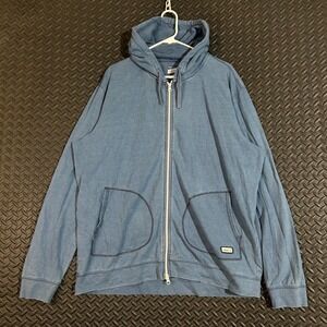 Johnnie-O Hangin' Out Blue Full Zip Hooded Long Sleeve‎ Sweater Men's Size XL